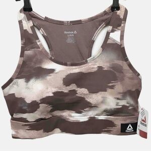 Reebok Women's Taupe Medium Support Impact Renew Sports Bra NWT